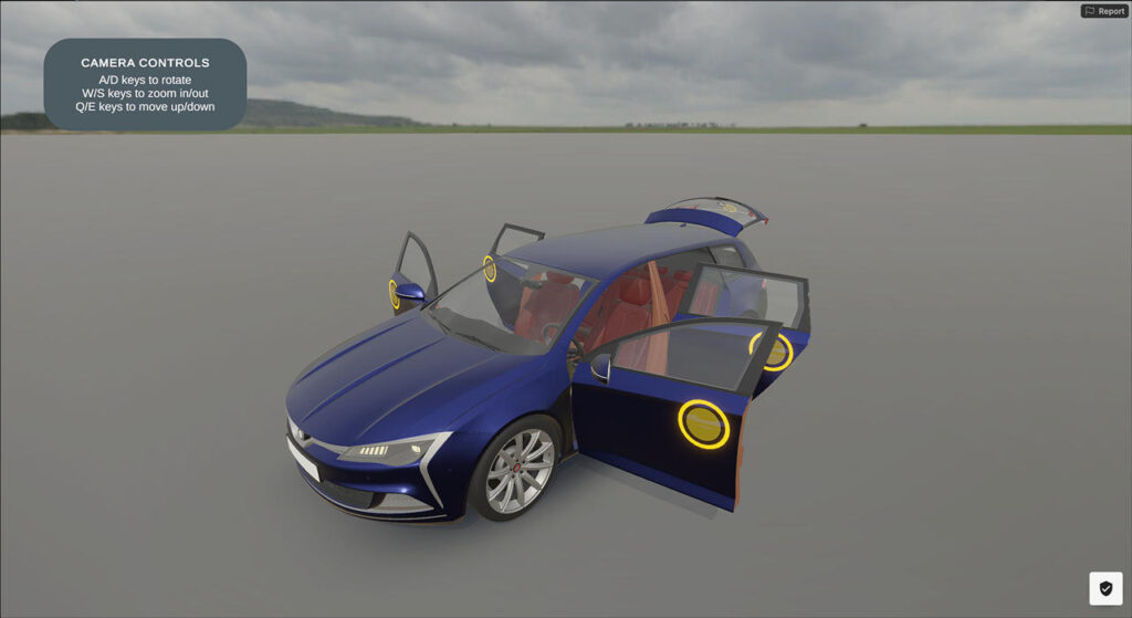 Interaktive 3D Szene mit Auto, Unity Studio